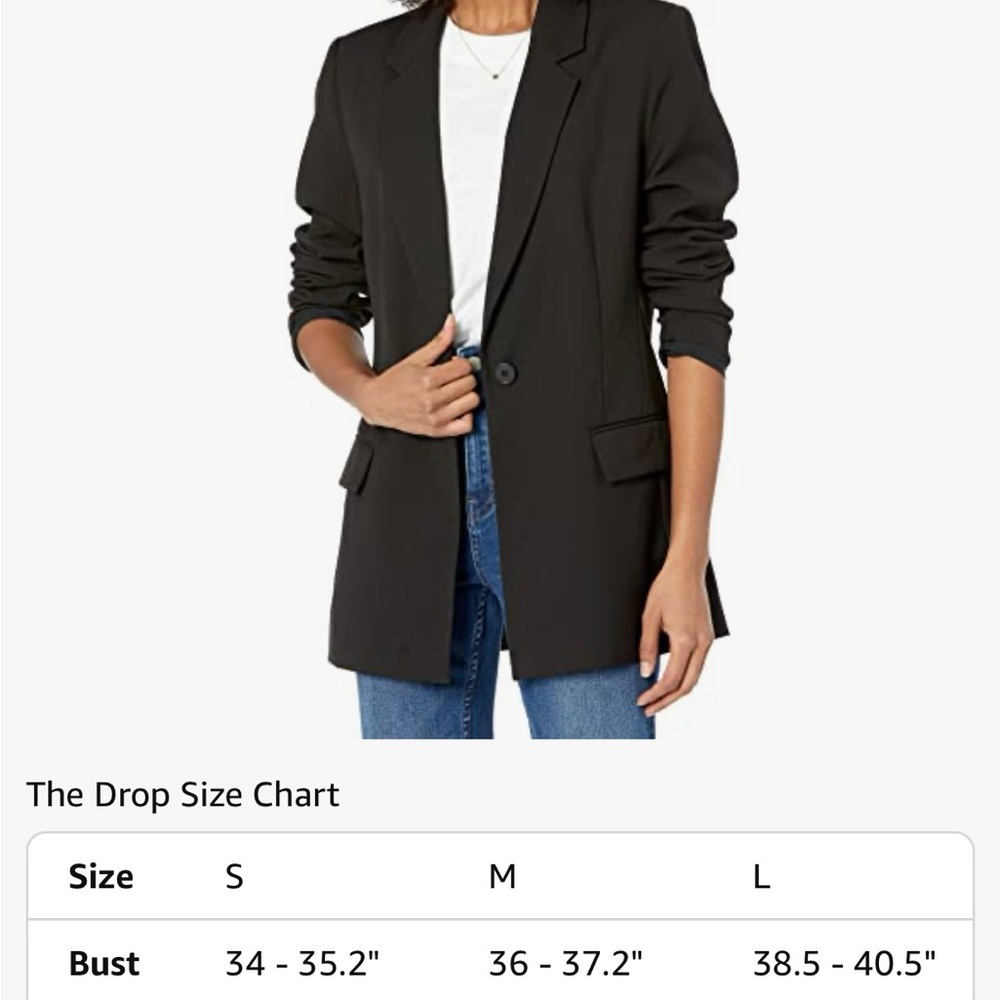 The Drop Blake Women's Long Black Blazer S NWT academic preppy workwear office - Picture 5 of 7